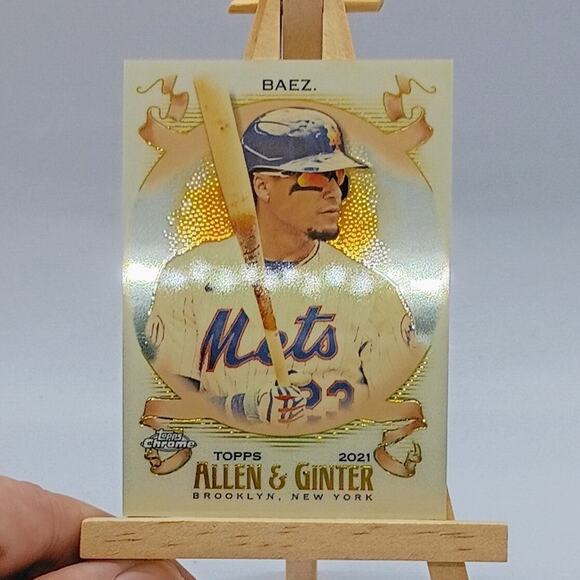 Javier Baez #65 2021 Topps Allen and Ginter Chrome New York Mets - Picture 1 of 5